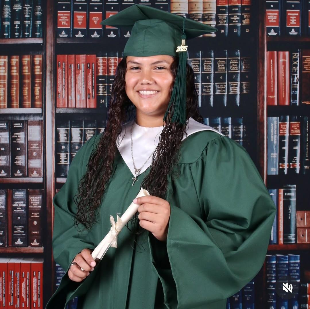 Miracle Gonzales in her cap and gown